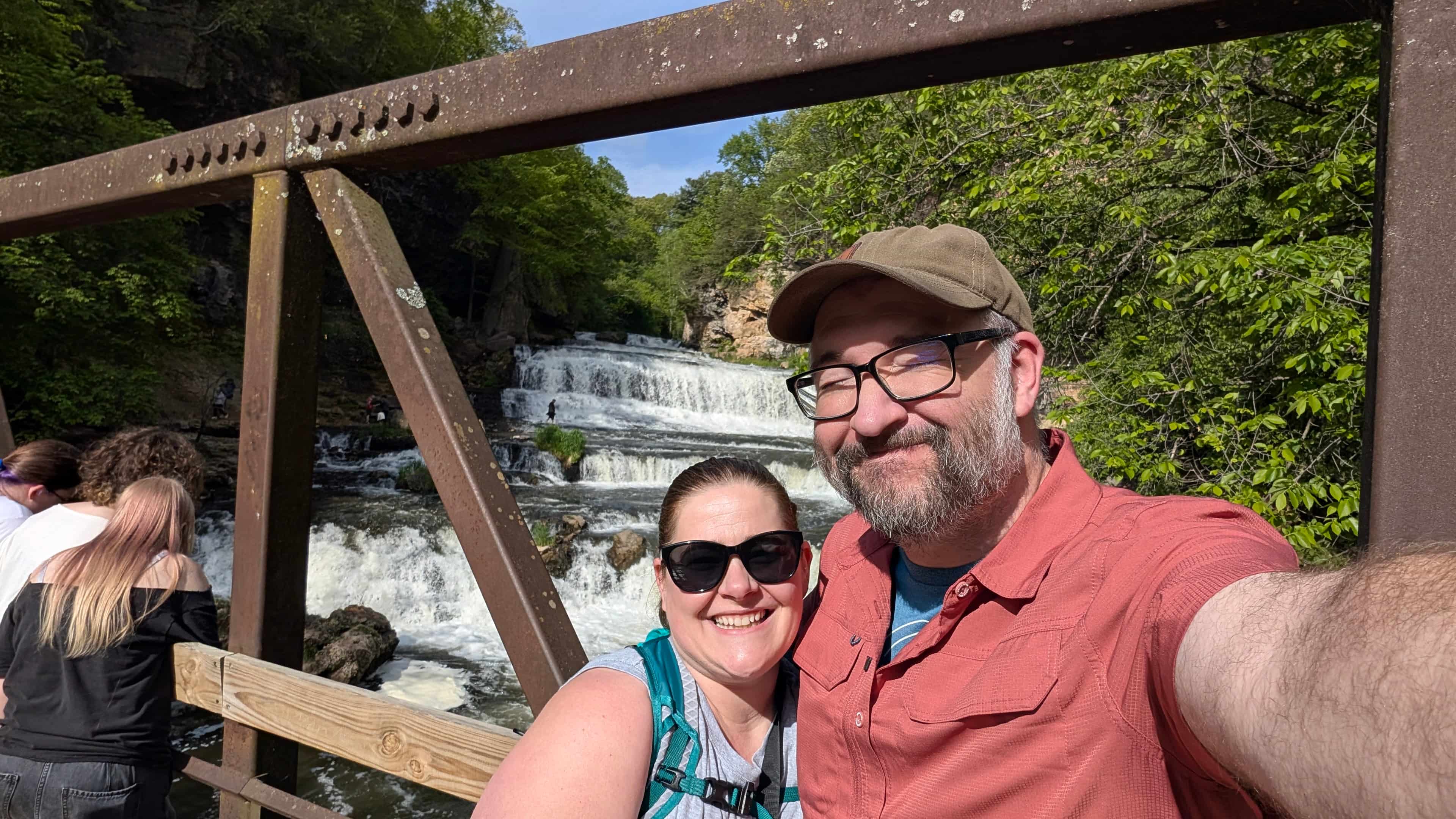 At a waterfall with Lauren