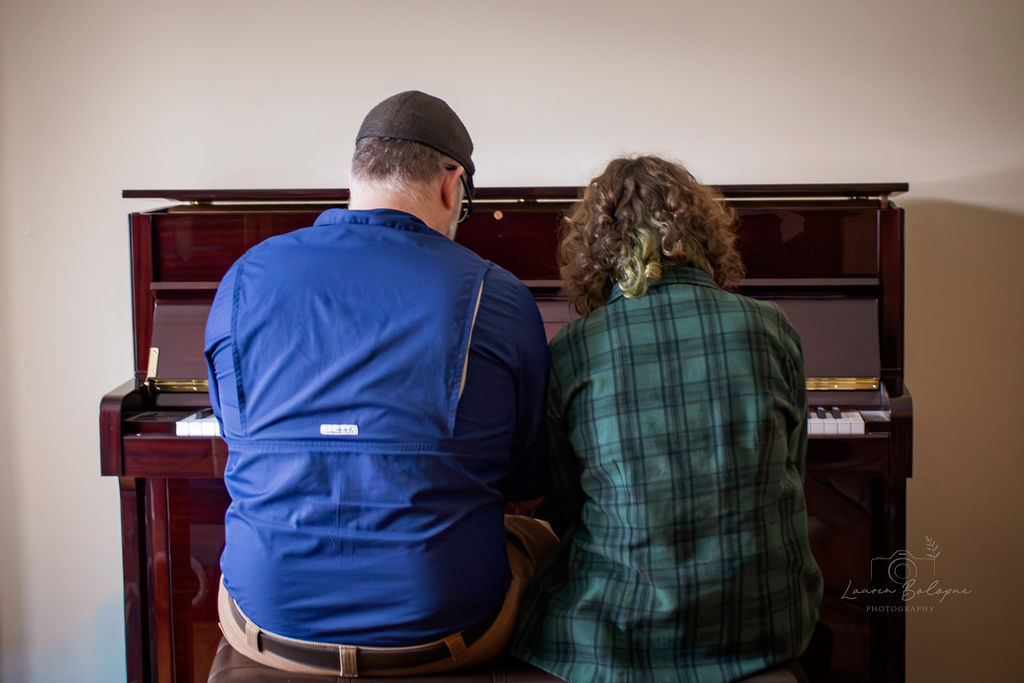 Piano with my daughter, shot by Lauren