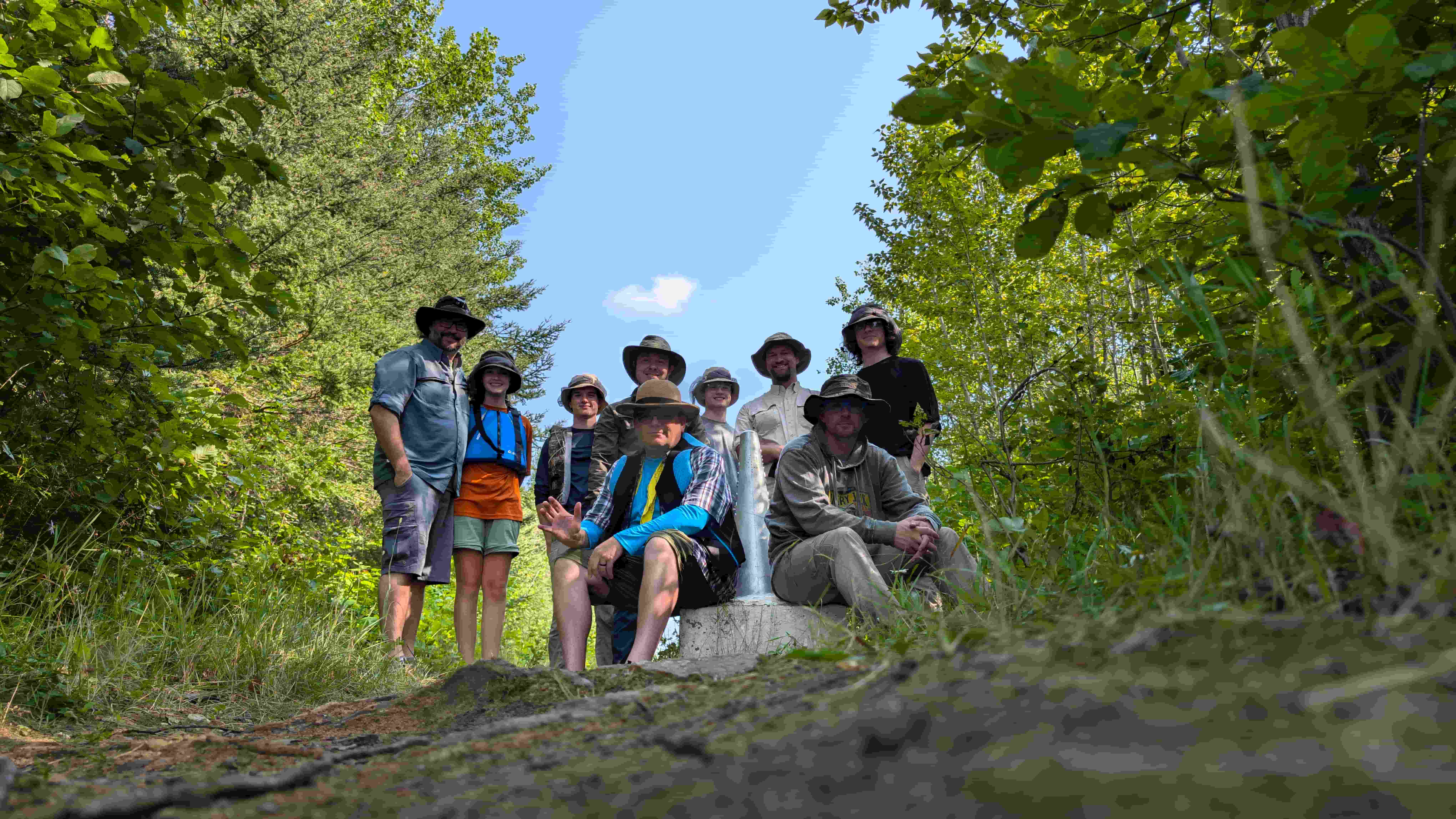 Trail crew in the forest